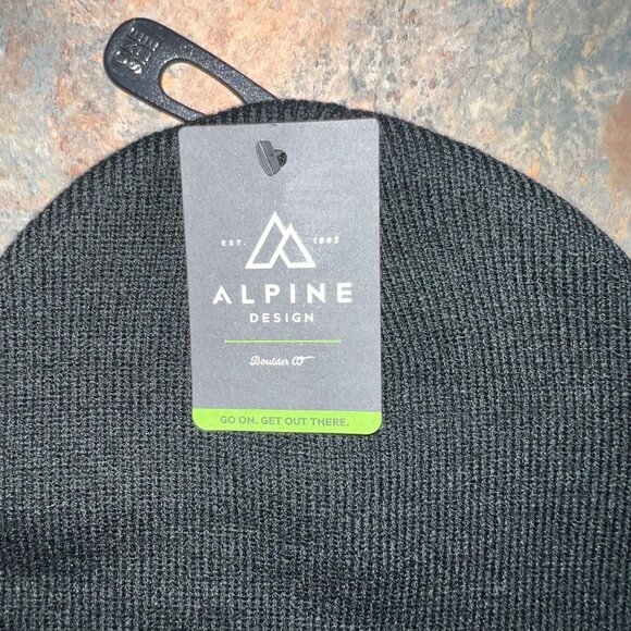 Alpine Design Black Core Patch Beanie Recycled Polyester - Picture 3 of 5